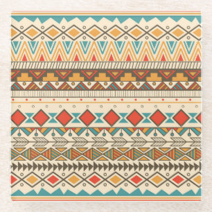 Posavasos De Vidrio Ilustracion de cosecha tachado de azteca