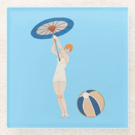 Posavasos De Vidrio Ilustracion de moda Georges Barbier Au Lido 1924