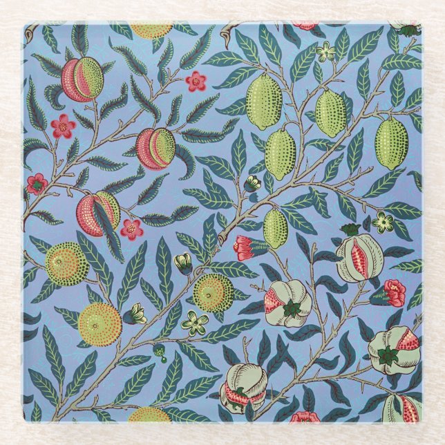 Posavasos De Vidrio Ilustracion de ornamento de pomegranato de frutas  (Anverso)