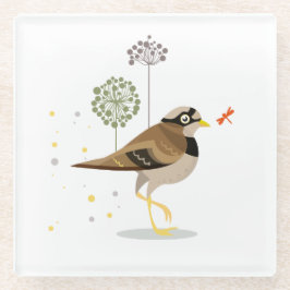 Posavasos De Vidrio Ilustracion de pájaro - Colores otoñales