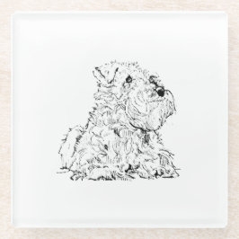 Posavasos De Vidrio Ilustración de perro Schnauzer miniatura