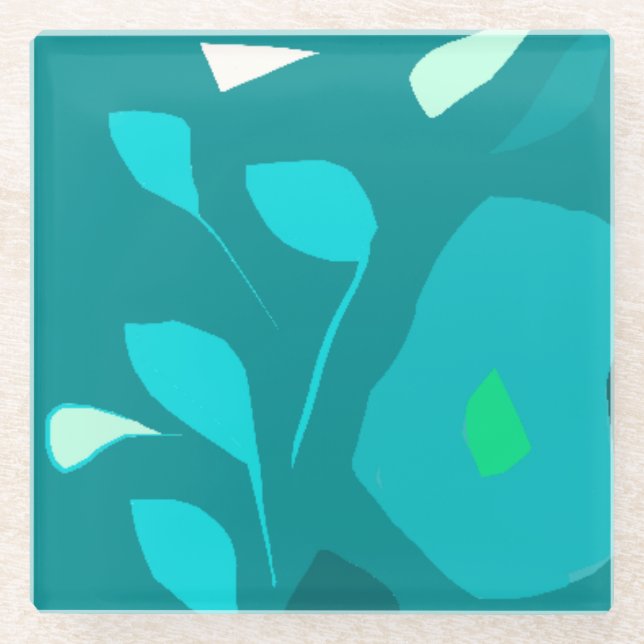 Posavasos De Vidrio Ilustracion de sabor a menta (Anverso)