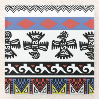 Posavasos De Vidrio Ilustracion étnico nativo americano