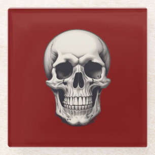 Posavasos De Vidrio Ilustracion Skull