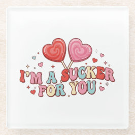 Posavasos De Vidrio I'm A Sucker For You | Funny Retro Valentine's Day