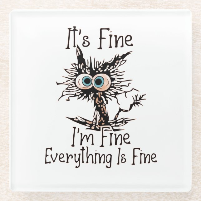 Posavasos De Vidrio I'm Fine (Anverso)