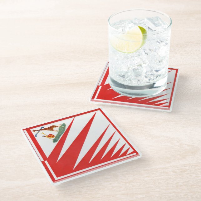 Posavasos De Vidrio Imperiale Contrada della Giraffa - Giraffe Palio (Angular)