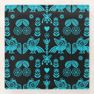 Posavasos De Vidrio Impresión de arte folclórico Phoenix Bird
