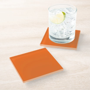 Posavasos De Vidrio Impresión de color sólido Naranja de tigre brillan