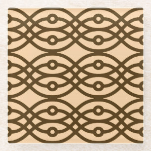 Posavasos De Vidrio Impresión de kimono, melocotón y chocolate