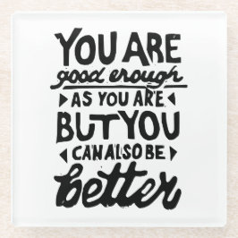 Posavasos De Vidrio Impresión de línea de cotización motivadora