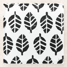 Posavasos De Vidrio Impresión de papa de patrón de hojas