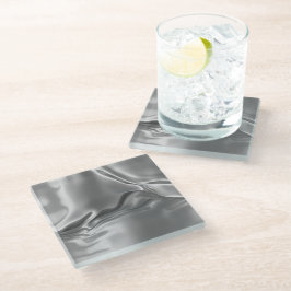 Posavasos De Vidrio Impresión Digital de Plata Líquida