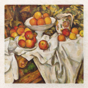Posavasos De Vidrio Impresionismo de la impresión de manzanas y naranj
