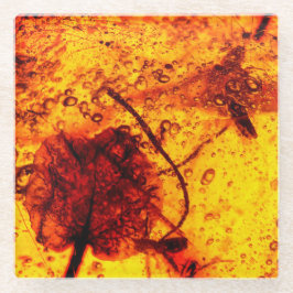 Posavasos De Vidrio Inclusiones ambarinas antiguas