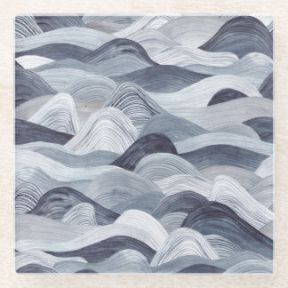 Posavasos De Vidrio Indigo Watercolor Wave Seamless