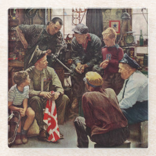 Posavasos De Vidrio Infante de marina del regreso al hogar