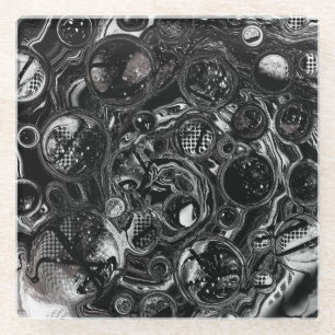 Posavasos De Vidrio Infinito blanco y negro