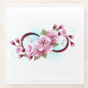 Posavasos De Vidrio Infinito con las flores de flores de Sakura Blosso