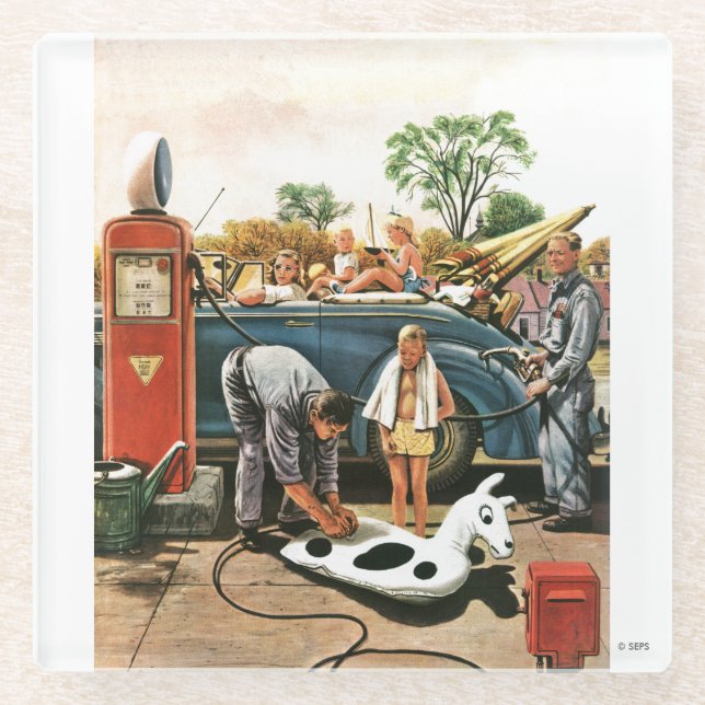 Posavasos De Vidrio Inflación del juguete de la playa (Anverso)