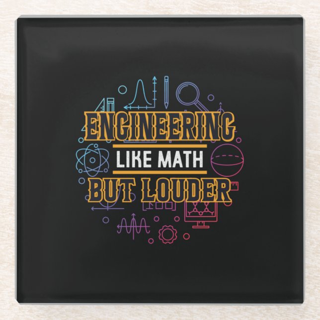 Posavasos De Vidrio Ingeniería como matemáticas (Anverso)
