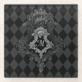 Posavasos De Vidrio Inicial de monograma personalizado