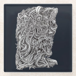 Posavasos De Vidrio Innerbeastman, dibujo de tinta