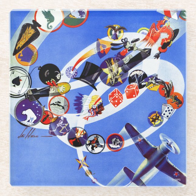 Posavasos De Vidrio Insignias de la escuadrilla (Anverso)