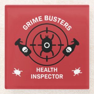 Posavasos De Vidrio Inspector de salud