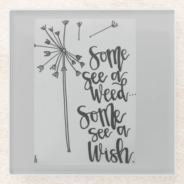 Posavasos De Vidrio Inspiración de Dandelion (Anverso)