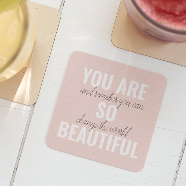 Posavasos De Vidrio Inspiración, Eres Tan Hermosa Cita Positiva (Subido por el creador)