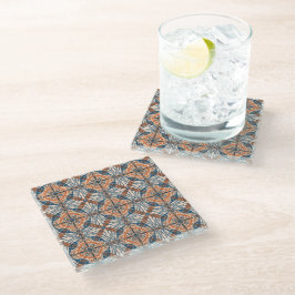 Posavasos De Vidrio Inspiración turca: Armada texturizada y Terracota