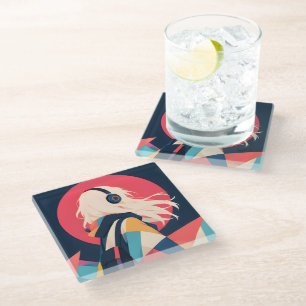 Posavasos de vidrio inspirado en anime coleccionab