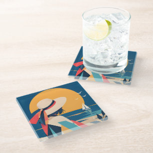 Posavasos de vidrio inspirado en anime coleccionab