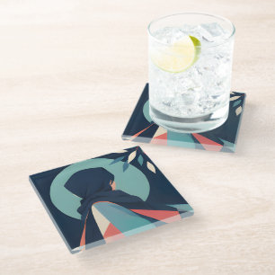 Posavasos de vidrio inspirado en anime coleccionab