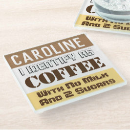 Posavasos De Vidrio Instrucciones para bebidas con nombre