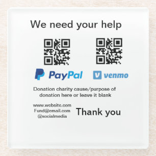Posavasos De Vidrio Instrucciones para la recolección de donaciones: a