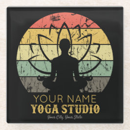 Posavasos De Vidrio Instructor de fitness personalizado de Yoga Studio