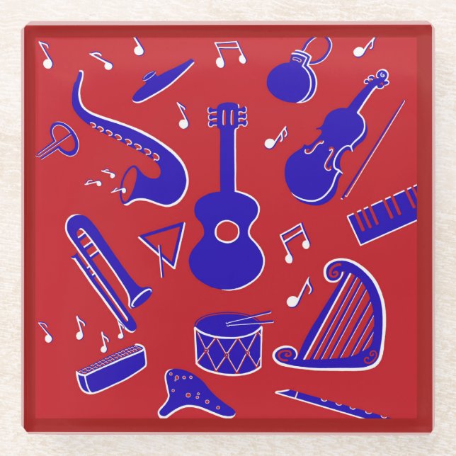 Posavasos De Vidrio Instrumentos musicales (Anverso)