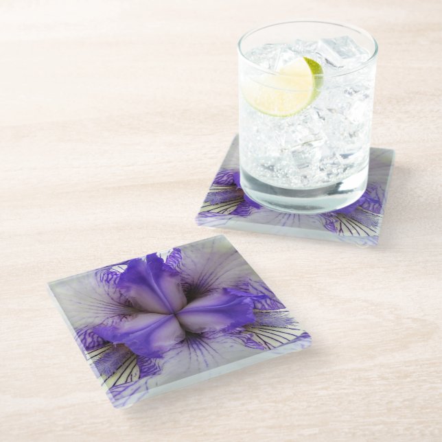 Posavasos De Vidrio Interior de un Iris (Angular)