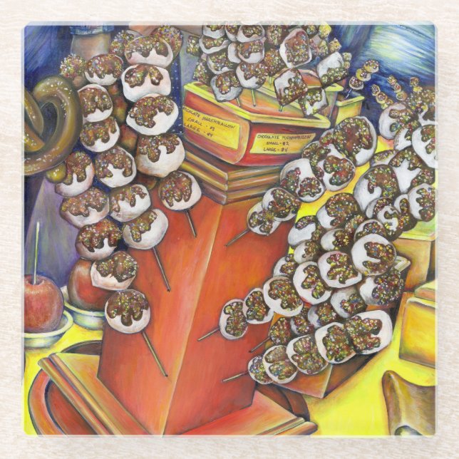 Posavasos De Vidrio Intersección del espacio y el comercio (Anverso)