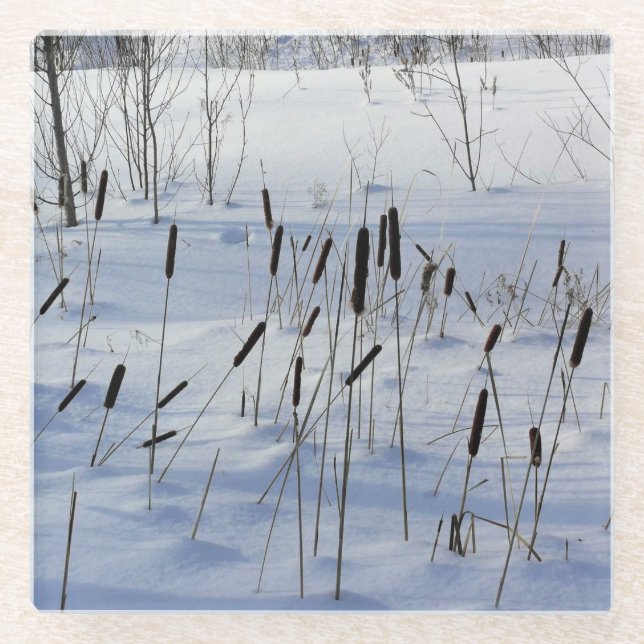 Posavasos De Vidrio Invierno en Quebec, Canadá (Anverso)