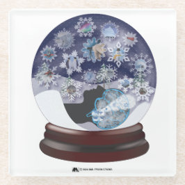 POSAVASOS DE VIDRIO INVIERNO WONDERLAND SNOW GLOBE