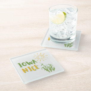Posavasos De Vidrio Iowa Nice Coaster para los habitantes del medio oe