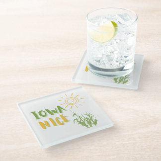 Posavasos De Vidrio Iowa Nice Coaster para los habitantes del medio oe