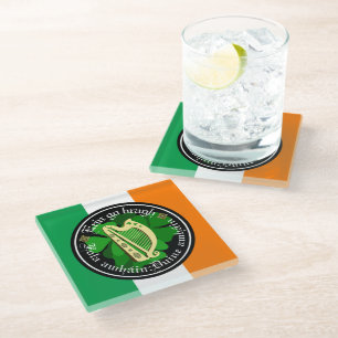 Posavasos De Vidrio Irlanda para siempre/Erin para ir bragh/1 sangre/p