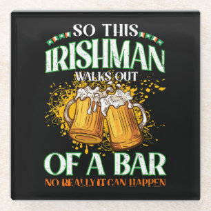 Posavasos De Vidrio irlandés bebiendo cerveza día de San Patricio