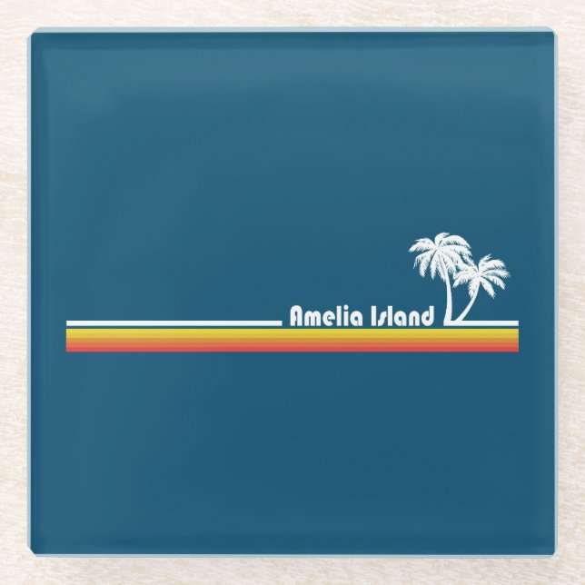 Posavasos De Vidrio Isla Amelia Florida (Anverso)