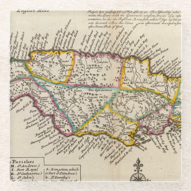 Posavasos De Vidrio Isla de Jamaica (Anverso)