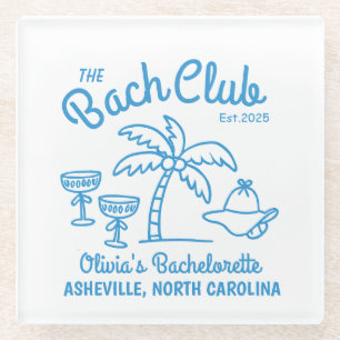 Posavasos De Vidrio Isla de nombre personalizado moderno fecha de desp